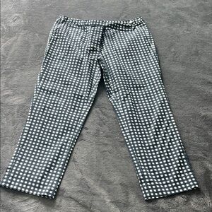 Tory Burch Women’s Navy and White Patterned Cropped